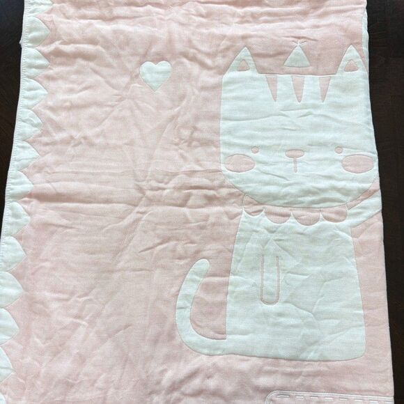 Bamboo Cotton Crib Baby Blanket QBedding Pink Baby Girl Blanket 43 X 43 Soft NWT - Picture 3 of 8